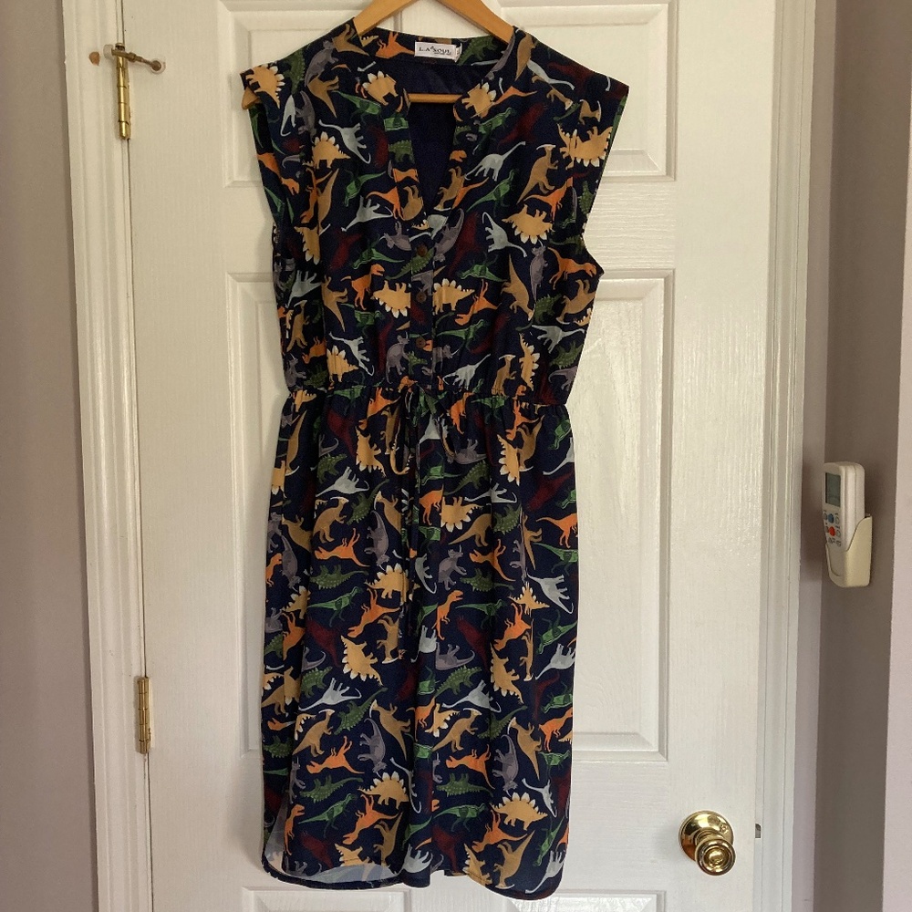 Funky Dino Dinosaur 🦕 sleeveless dress by LA Soul